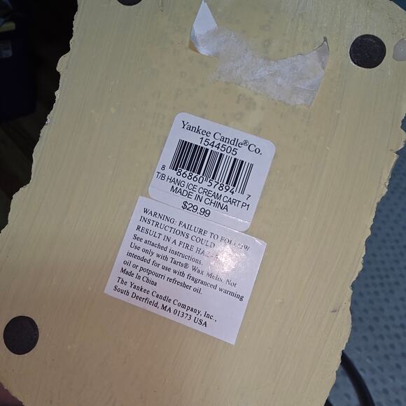 YANKEE CANDLE ICE CREAM CART HANGING WAX TART BURNER - Picture 8 of 9